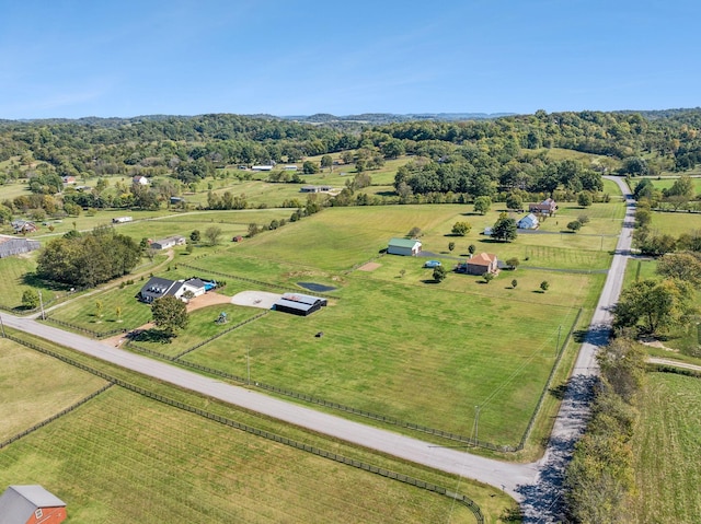 bird's eye view with a rural view