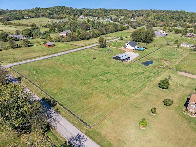 bird's eye view featuring a rural view