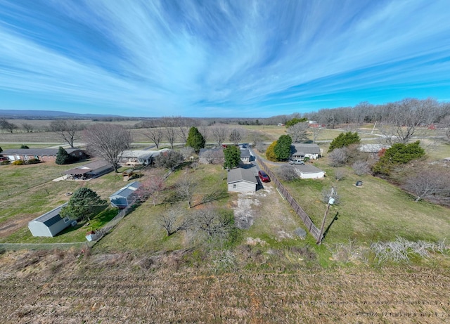 bird's eye view with a rural view