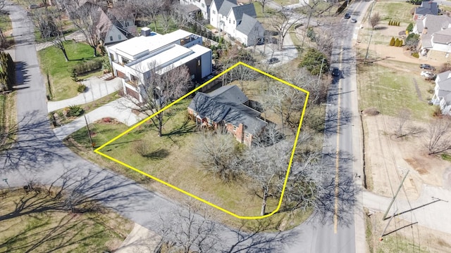 aerial view with a residential view