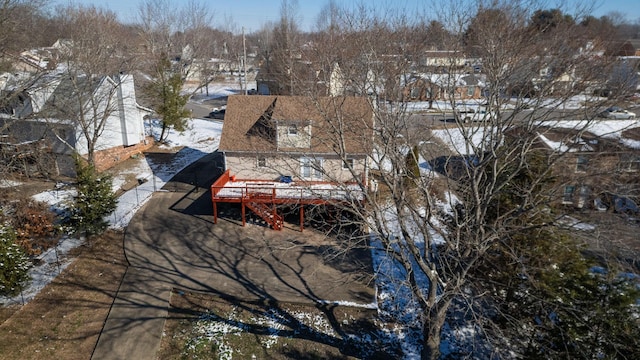 view of snowy aerial view