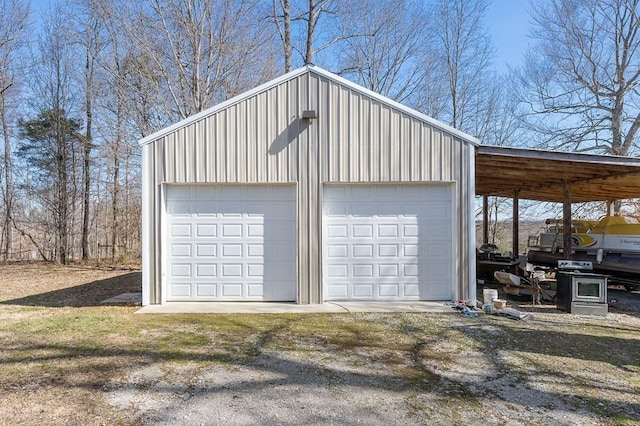 garage featuring a detached garage