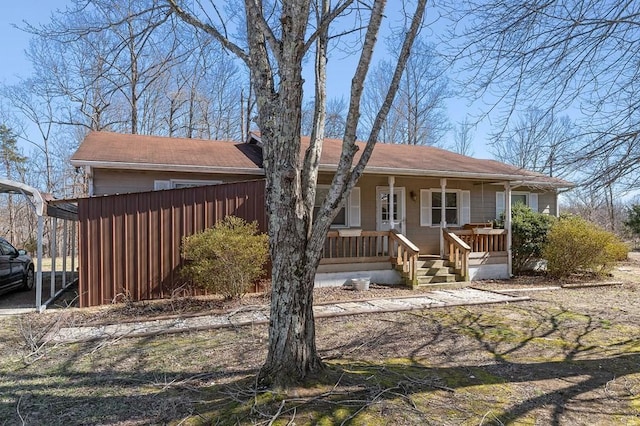 view of front of home with a porch