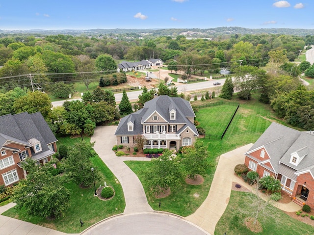 bird's eye view with a residential view