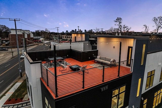 exterior space featuring an outdoor living space