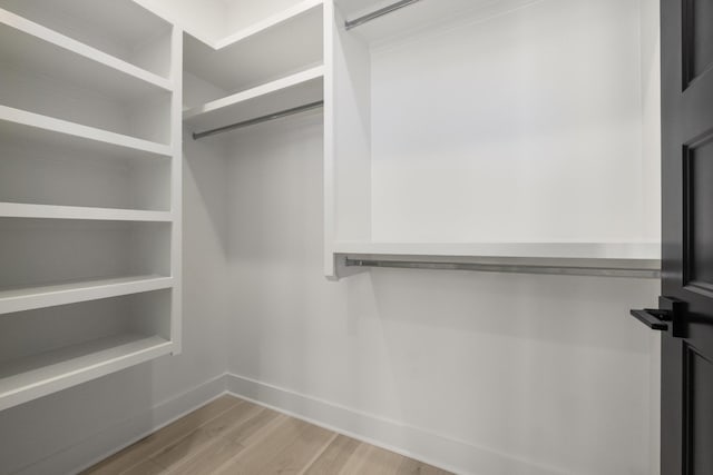 spacious closet with light wood-style flooring