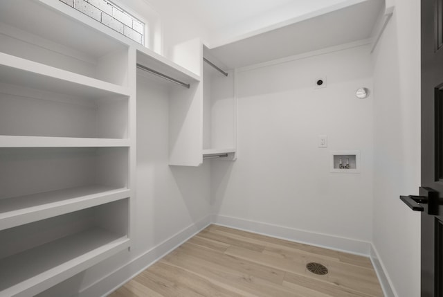 walk in closet featuring light wood-type flooring