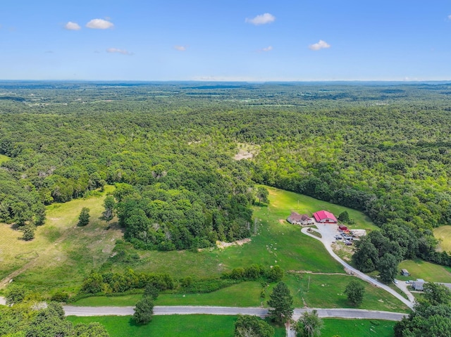 drone / aerial view with a forest view