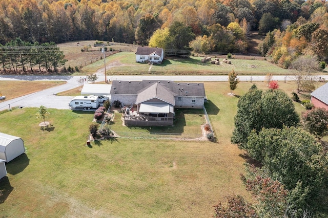 drone / aerial view featuring a rural view