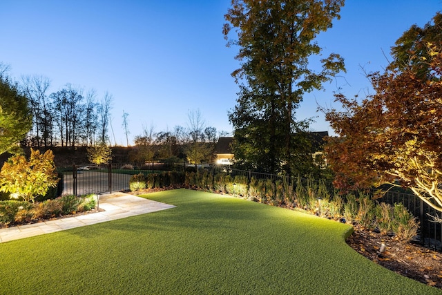 view of yard featuring fence