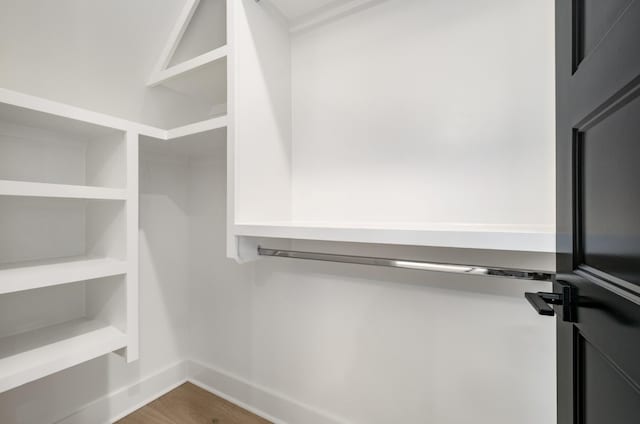 spacious closet with wood finished floors