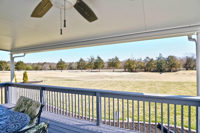 wooden terrace with a yard