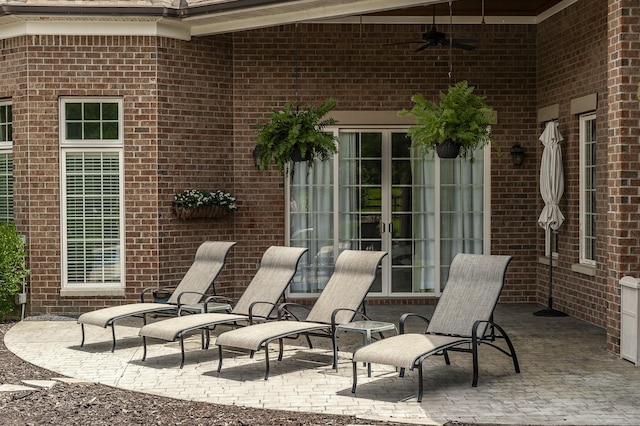 view of patio / terrace with ceiling fan