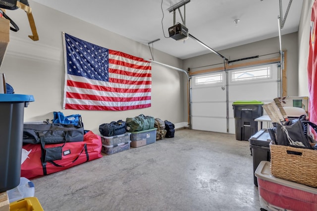 garage featuring a garage door opener