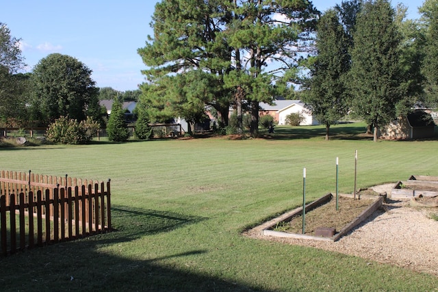 view of yard with fence