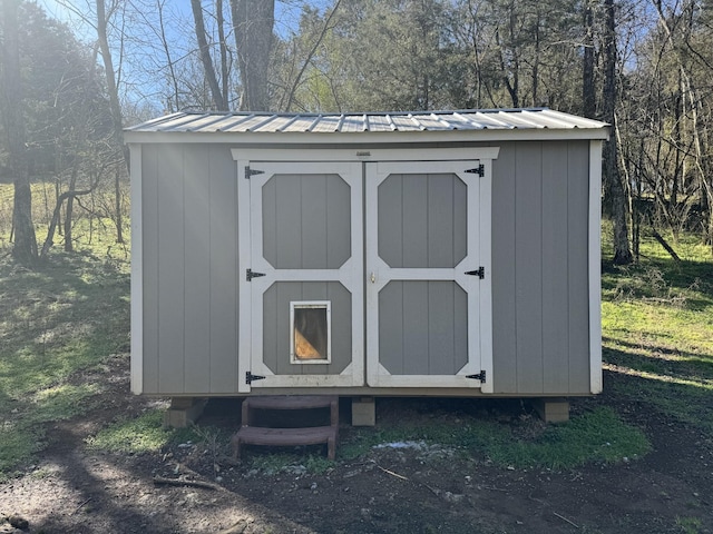 view of shed