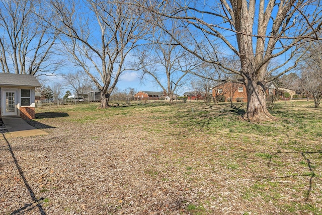 view of yard featuring fence