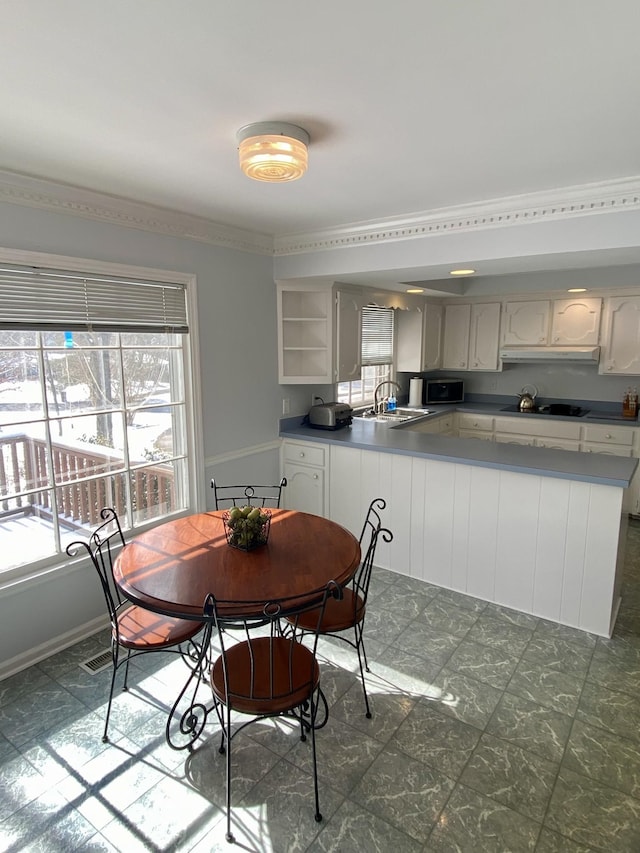 dining area with visible vents and baseboards