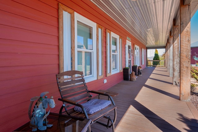 deck with covered porch