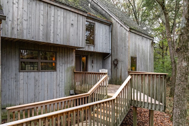 wooden deck with stairs