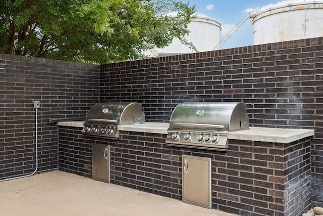 view of patio with grilling area and area for grilling