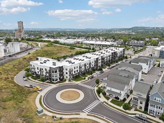 drone / aerial view with a view of city