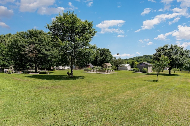 view of yard with fence