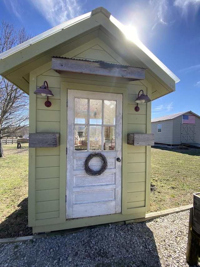 view of outbuilding with an outbuilding