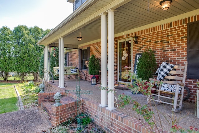 view of patio / terrace featuring covered porch