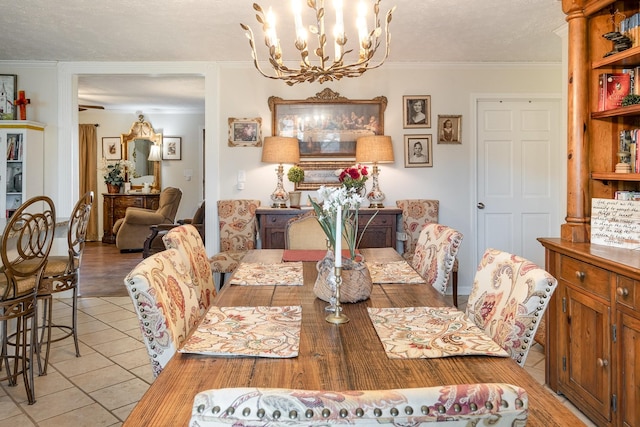 dining area featuring ornamental molding