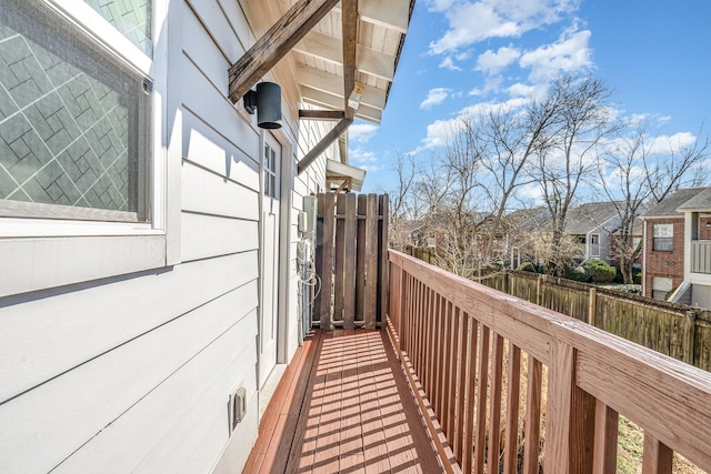 balcony with a residential view