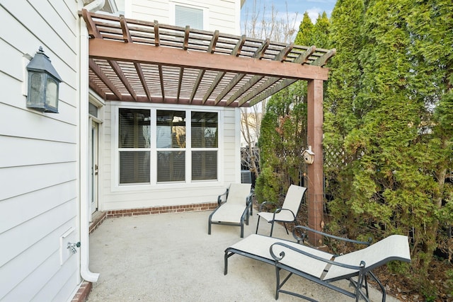 view of patio with a pergola