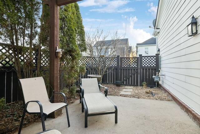 view of patio / terrace with a fenced backyard