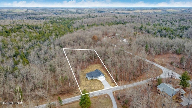 aerial view with a forest view