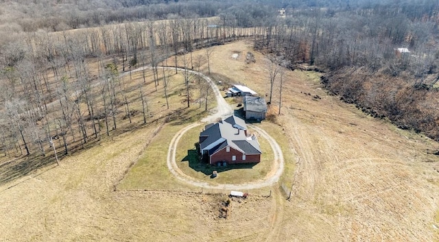 drone / aerial view with a rural view