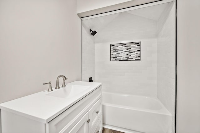 bathroom with shower / washtub combination and vanity