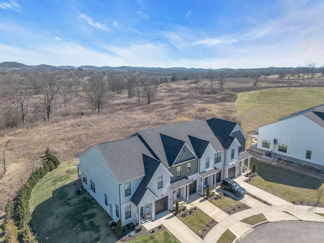 drone / aerial view with a rural view