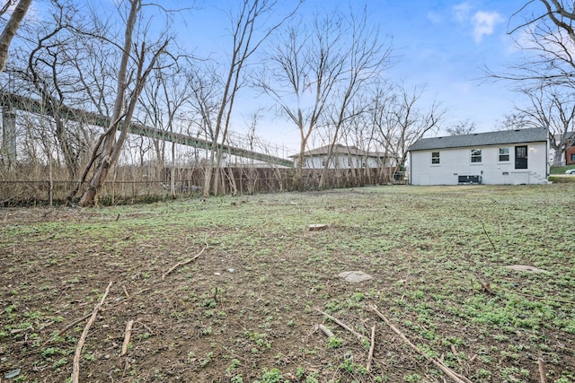 view of yard featuring fence