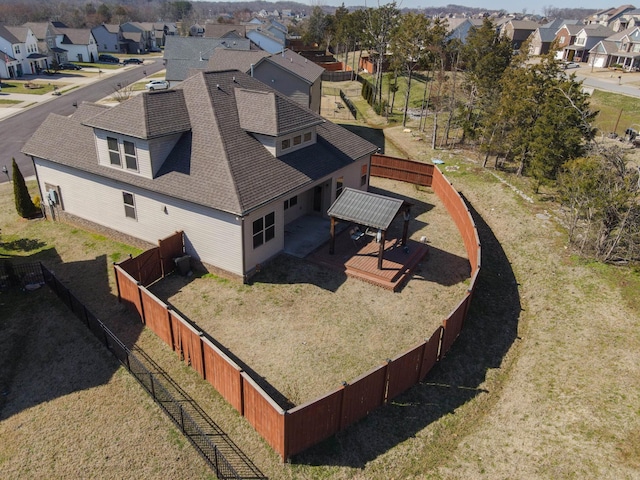 aerial view with a residential view