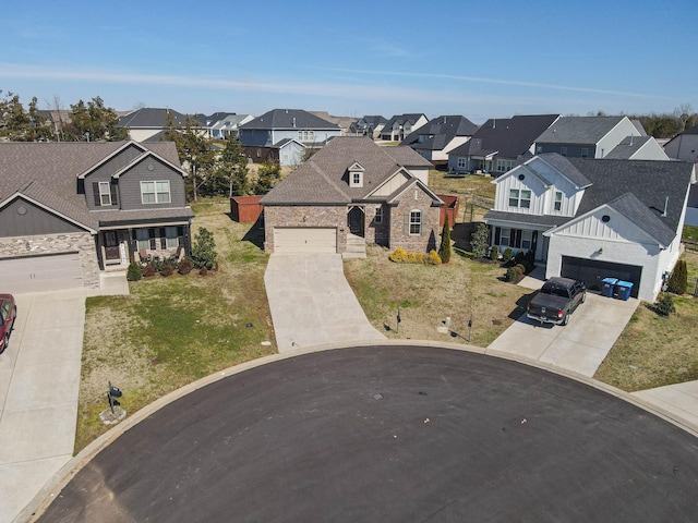 aerial view with a residential view