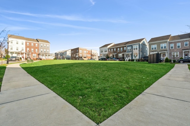 view of home's community with a residential view and a yard