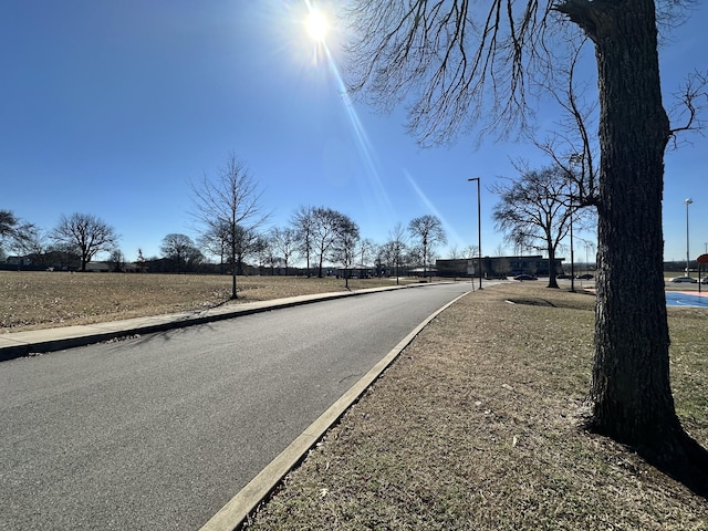 view of road featuring curbs and sidewalks