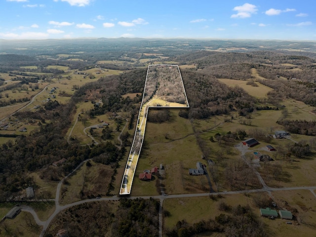 bird's eye view with a rural view