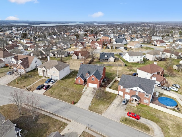 aerial view featuring a residential view