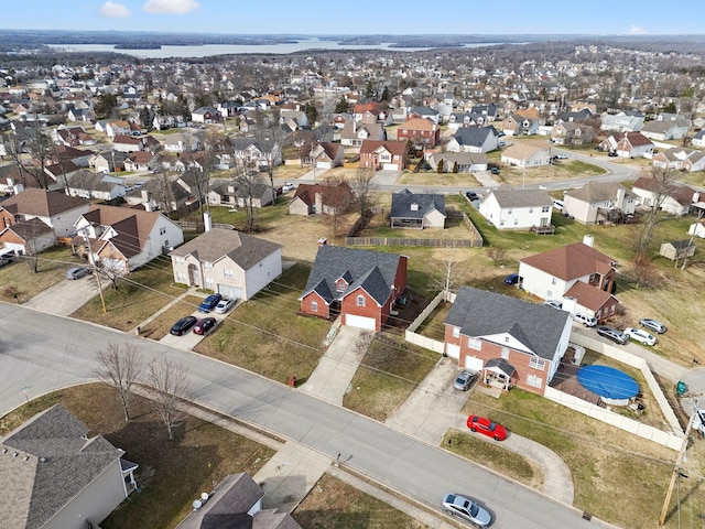 drone / aerial view with a residential view