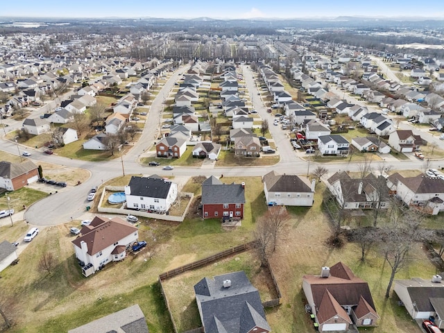 bird's eye view with a residential view