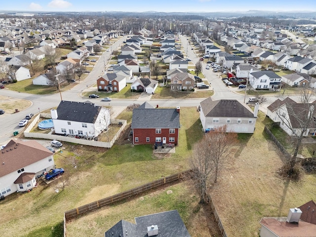 birds eye view of property with a residential view