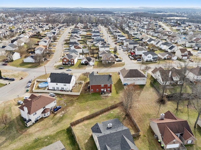 drone / aerial view with a residential view