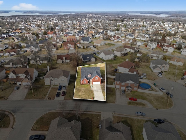 bird's eye view with a residential view