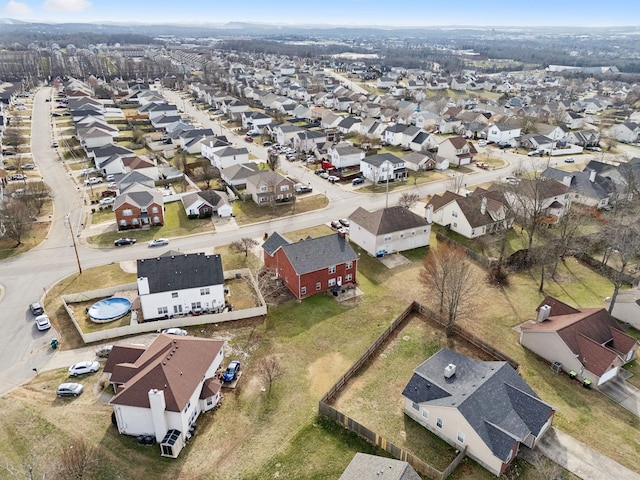 bird's eye view with a residential view